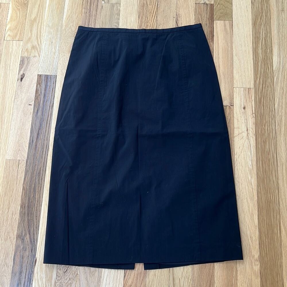J. Crew Black Lightweight Cotton Blend Pencil Skirt Office Vintage (size 6)